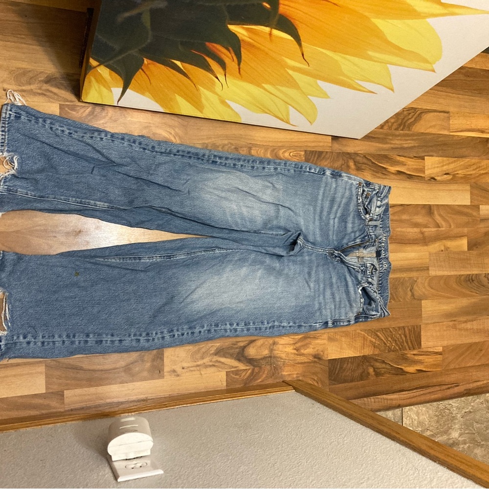 American Eagle Outfitters Blue Flare Jeans Size 0 Short